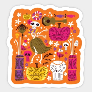 Tiki Freaks do the Hulaween Sticker